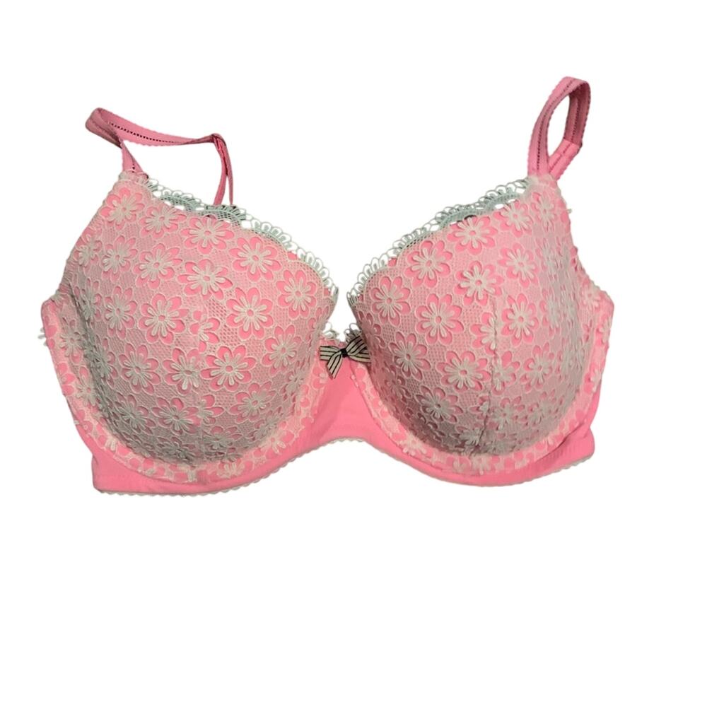 NWOT VS Pink Daisy Embroidered Gorgeous Bra! 34DD/ 36D
